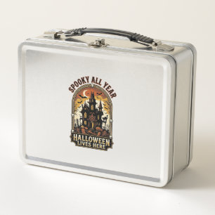 Grusel-Halloween-Haus Vintage Gruselig Ganzjährig_ Metall Brotdose