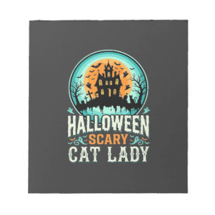 Grusel-Halloween-Katzenlady-Haus-Design_1 Notizblock