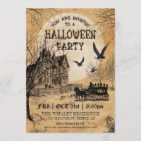 Grusel-Halloween-Party-Einladung zum Spukhaus