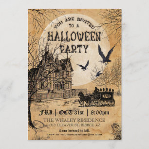 Grusel-Halloween-Party-Einladung zum Spukhaus Einladung