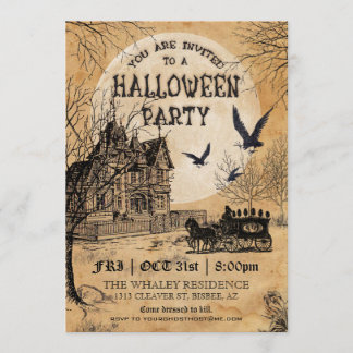 Grusel-Halloween-Party-Einladung zum Spukhaus Einladung