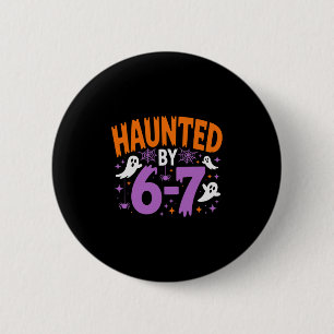 Grusel-Halloween-Skelett Grusel-Sechs Sieben Zahl Button