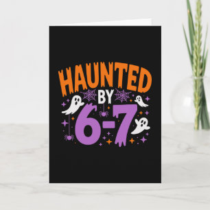 Grusel-Halloween-Skelett Grusel Sechs Sieben Zahl Karte