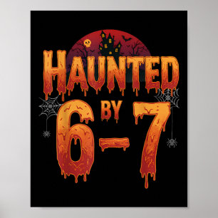 Grusel-Halloween-Skelett Grusel Sechs Sieben Zahl Poster