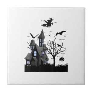 Grusel-Halloween-T-Shirt mit fliegenden Fledermäus Fliese