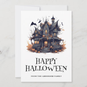 Grusel-Haus-Frohes-Halloween-Grußkarte Feiertagskarte