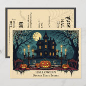 Grusel-Haus Halloween-Abendessen-Einladung Einladung (Vorne/Hinten)
