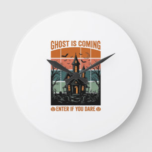 Grusel-Haus Halloween Dekoration Vintage Geist Kom Große Wanduhr