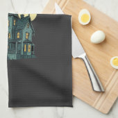 Grusel-Haus Halloween-Design_1 Geschirrtuch (Viertel Falte)