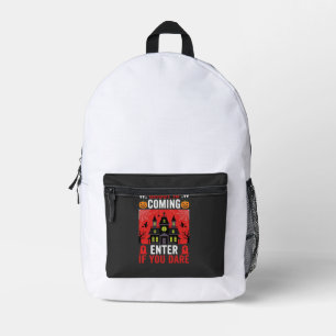 Grusel-Haus Halloween - Eintreten, wenn du dich tr Bedruckter Rucksack