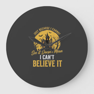 Grusel-Haus Halloween Glaube Es Design_1 Große Wanduhr