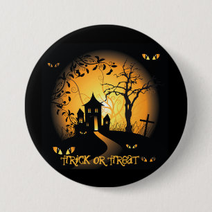 Grusel-Haus Halloween groß, 3 Inch runder Knopf Button