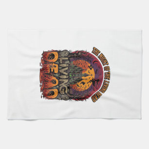 Grusel Haus Halloween Hexe Nacht Lebend Tote Skele Geschirrtuch
