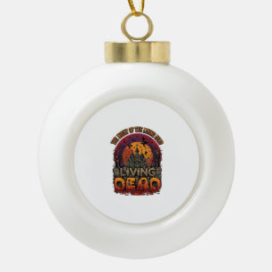 Grusel Haus Halloween Hexe Nacht Lebend Tote Skele Keramik Kugel-Ornament