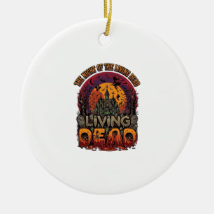 Grusel Haus Halloween Hexe Nacht Lebend Tote Skele Keramik Ornament