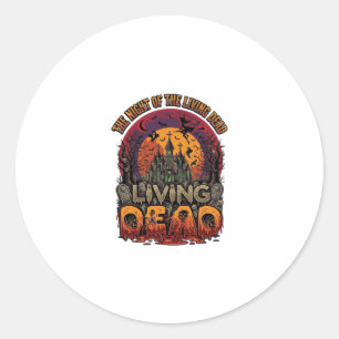 Grusel Haus Halloween Hexe Nacht Lebend Tote Skele Runder Aufkleber