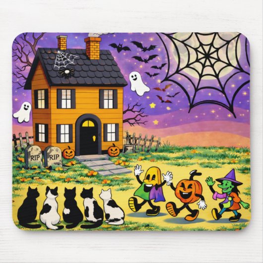 Grusel-Haus-Halloween-Mauspad Mousepad (Vorne)