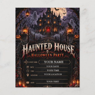 Grusel-Haus-Halloween-Party-Gothic-Horror Flyer