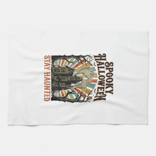 Grusel-Haus Halloween-Shirt mit Vintage-Geist P Geschirrtuch