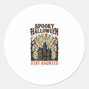 Grusel-Haus Halloween-Shirt mit Vintage-Geist P Runder Aufkleber