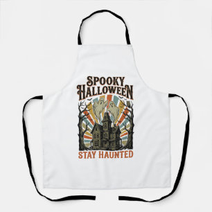 Grusel-Haus Halloween-Shirt mit Vintage-Geist P Schürze