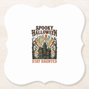 Grusel-Haus Halloween-Shirt mit Vintage-Geist P Untersetzer