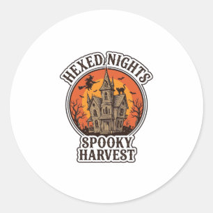 Grusel-Haus Halloween-Shirt Vintage-Gravur De Runder Aufkleber