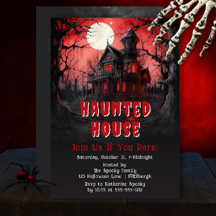 Grusel-Haus Halloween-Spooky-Gotischer Wald Einladung