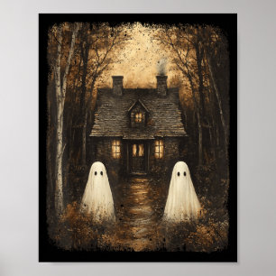 Grusel-Haus Halloween Spuk Geist Poster