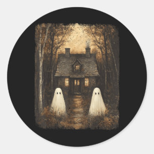 Grusel-Haus Halloween Spuk Geist Runder Aufkleber