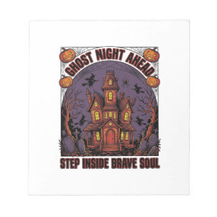 Grusel-Haus Halloween Vintage Gravur Design_1 Notizblock