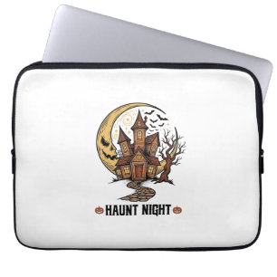 Grusel-Haus Halloween Vintage Gravur Weiß Sh Laptopschutzhülle