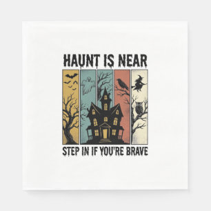 Grusel-Haus Halloween Vintage-Stich Gruselige D Serviette