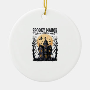 Grusel-Haus Halloween Vintage-Stich Gruselige N Keramik Ornament