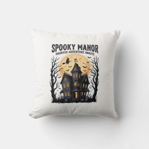 Grusel-Haus Halloween Vintage-Stich Gruselige Nach Kissen