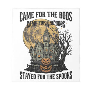 Grusel-Haus Halloween Vintage-Stich Gruseliges T Notizblock