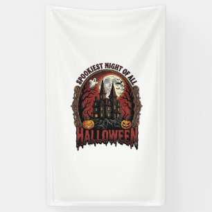 Grusel-Haus Halloween Vintage-Stich Spuk N Banner