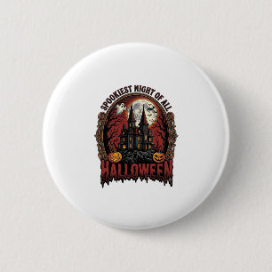 Grusel-Haus Halloween Vintage-Stich Spuk N Button
