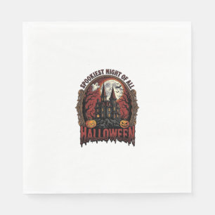 Grusel-Haus Halloween Vintage-Stich Spuk N Serviette