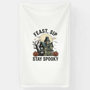 Grusel-Haus Halloween Vintage-Stich Spuk S Banner