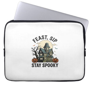 Grusel-Haus Halloween Vintage-Stich Spuk S Laptopschutzhülle