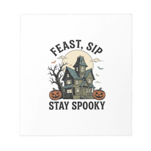 Grusel-Haus Halloween Vintage-Stich Spuk S Notizblock