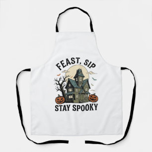 Grusel-Haus Halloween Vintage-Stich Spuk S Schürze