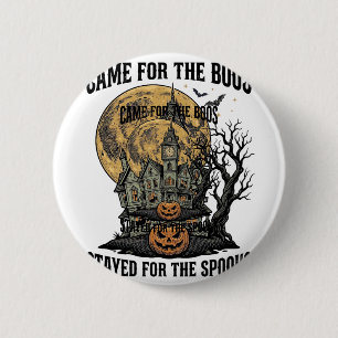 Grusel-Haus Halloween Vintage-Stich Spuk T Button