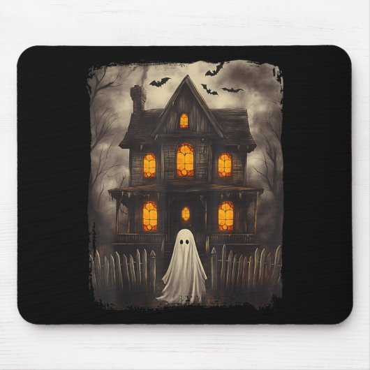 Grusel-Haus mit Geistern zum Halloween Mousepad (Vorne)