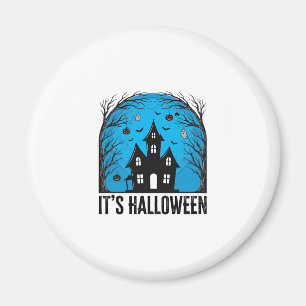 Grusel-Haus-Mond Vintage-Stich Halloween Des Magnet