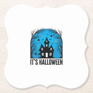 Grusel-Haus-Mond Vintage-Stich Halloween Des Untersetzer