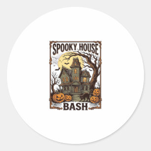 Grusel-Haus-Party Vintage-Stich Halloween-Dekorati Runder Aufkleber