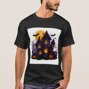 Grusel-Haus-Puzzle-Aufkleber – Gruseliges Hallowee T-Shirt