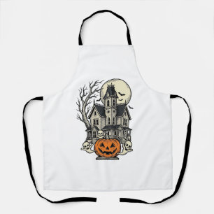 Grusel-Haus-Shirt Vintage-Gravur Halloween De Schürze